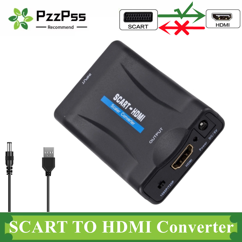 Scart To Hdmi - 1080P SCART เป็น HDMI-เข้ากันได้กับวิดีโอเสียงอัพสเกลอะแดปเตอร์แปลงสำหรับ HD TV